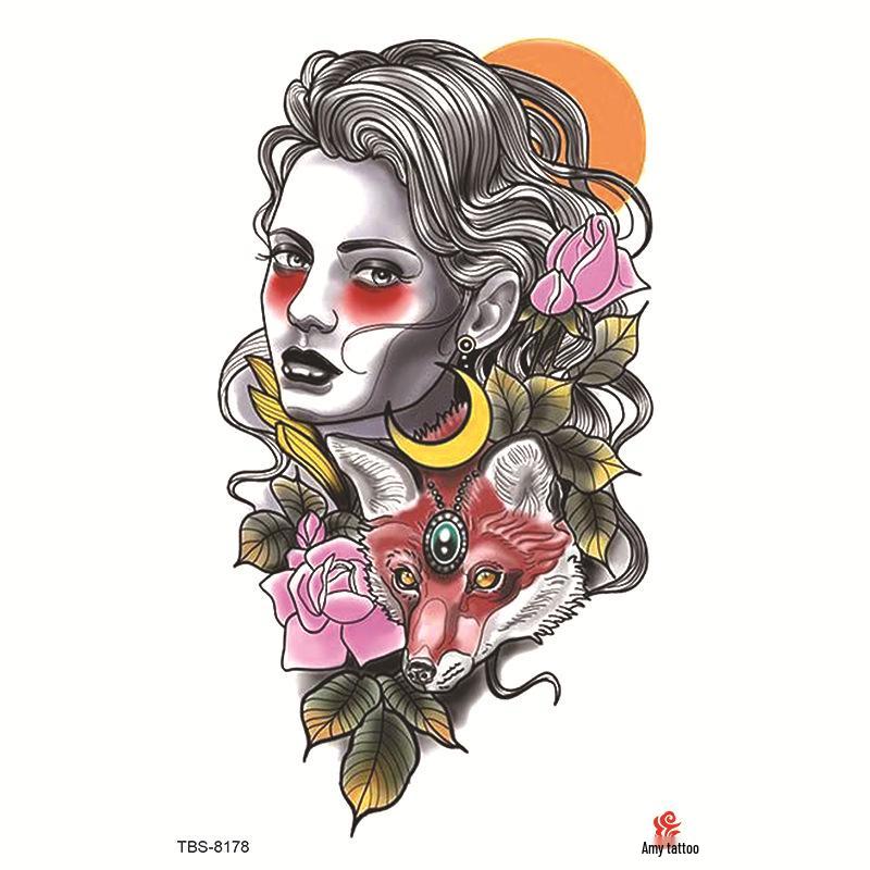 Водонепроницаемый набор тату-наклеек на всю руку с тотемными символами