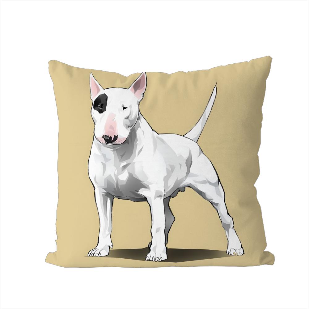 Bull Terrier Pillow Case For Car Sofa Decorative Home Doublesided Print Plush Square Throw Pillow Cushion Cover