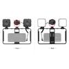 Andoer Smartphone Video Rig Grip with Rig Dual LED Light Microphone with Shock Mount for Vlog