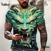 Мужская летняя 3D-печатная футболка с черепом, персонализированный крутой принт, панк-рок, ретро, модная, крутая, с коротким рукавом