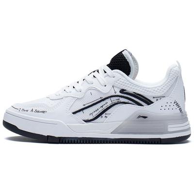 Li Ning Weigu V1 противоскользящие прочные низкие кроссовки для скейтбординга женские белые черные AGCS030-6