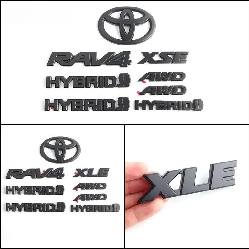 8pcs ABS RAV4 covering In 2019-2023, for Toyota RAV4 XLE AWD mixed matte black is OUT EMBLEM OVERLAY- car accesorios