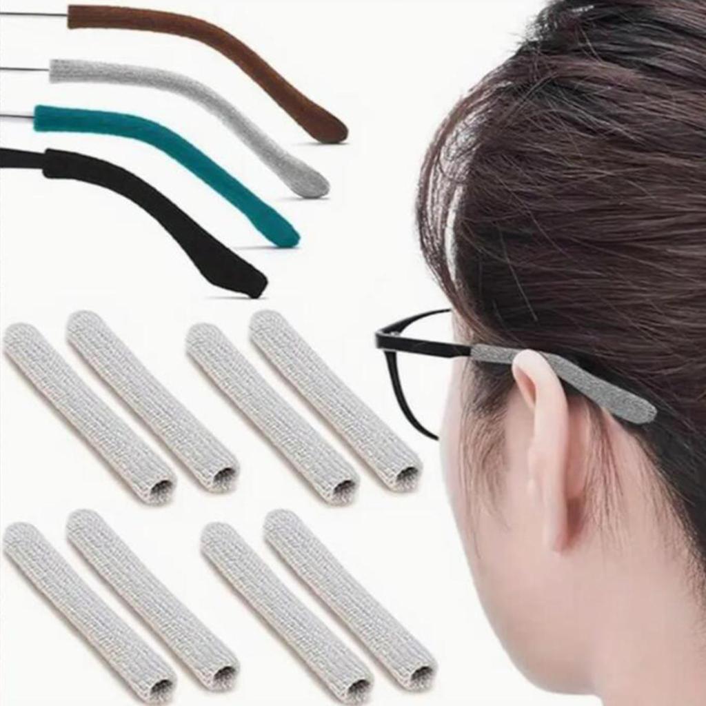 Anti-Slip Eyeglass End Temple Tips Soft Cotton Fabric Frame Leg Glasses Retainer Cushion Ear Sock Sleeve Comfort Eyewear