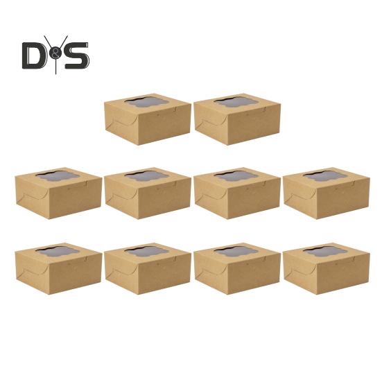 10 шт. прочная загрузочная коробка для печенья большой емкости полезная белая/коричневая упаковка для выпечки десертов