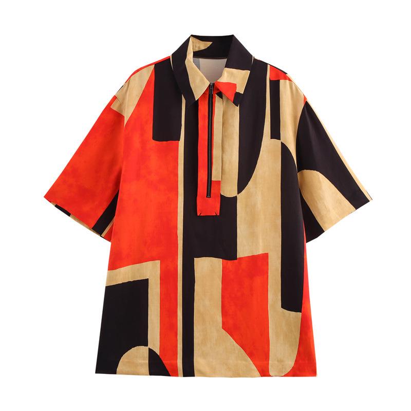 TAOP&ZA Женский весенне-летний модный комплект с принтом: рубашка и повседневные брюки