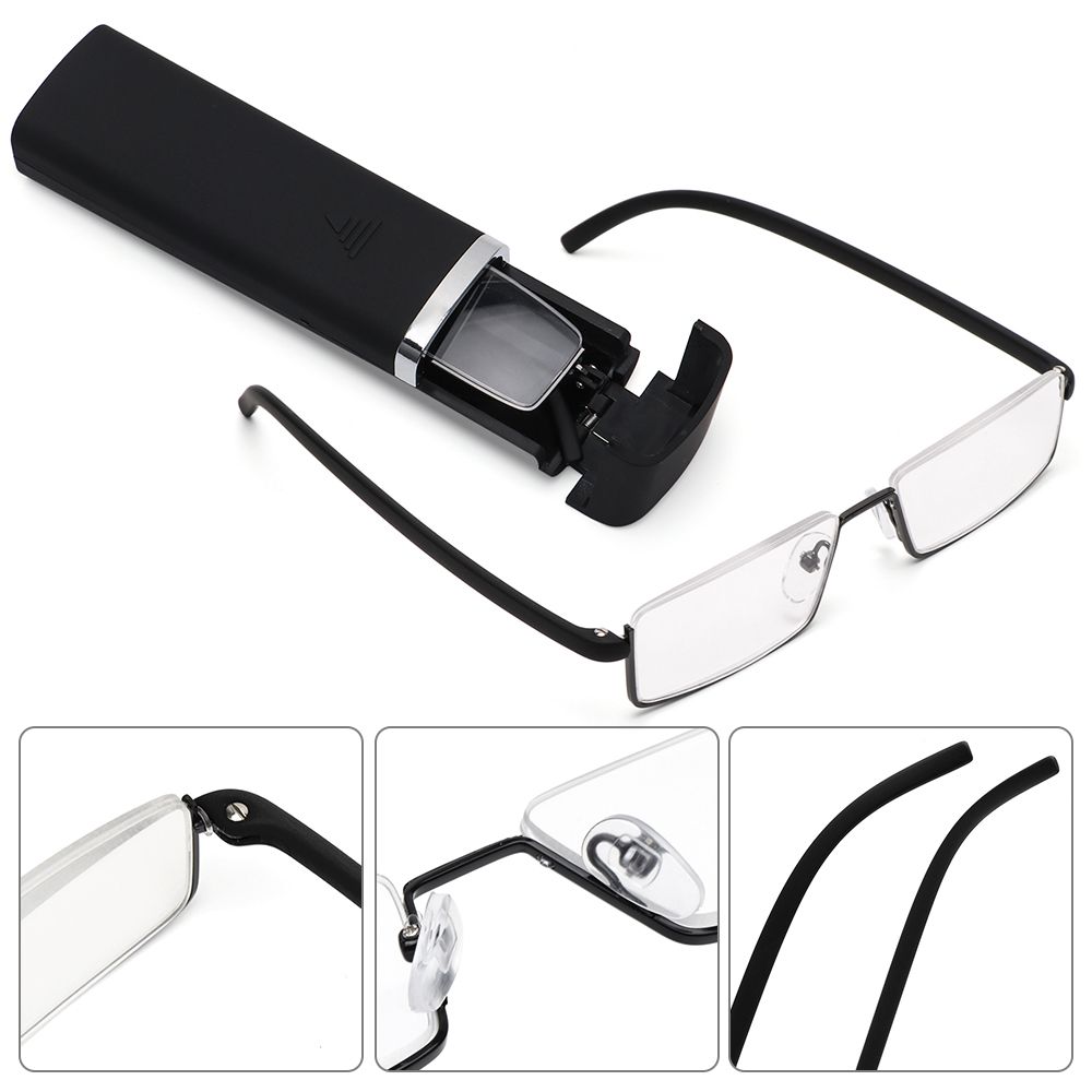 Очки Hinge TR90 для мужчин и женщин с защитой от напряжения глаз при пресбиопии, полуоправа для чтения с футляром