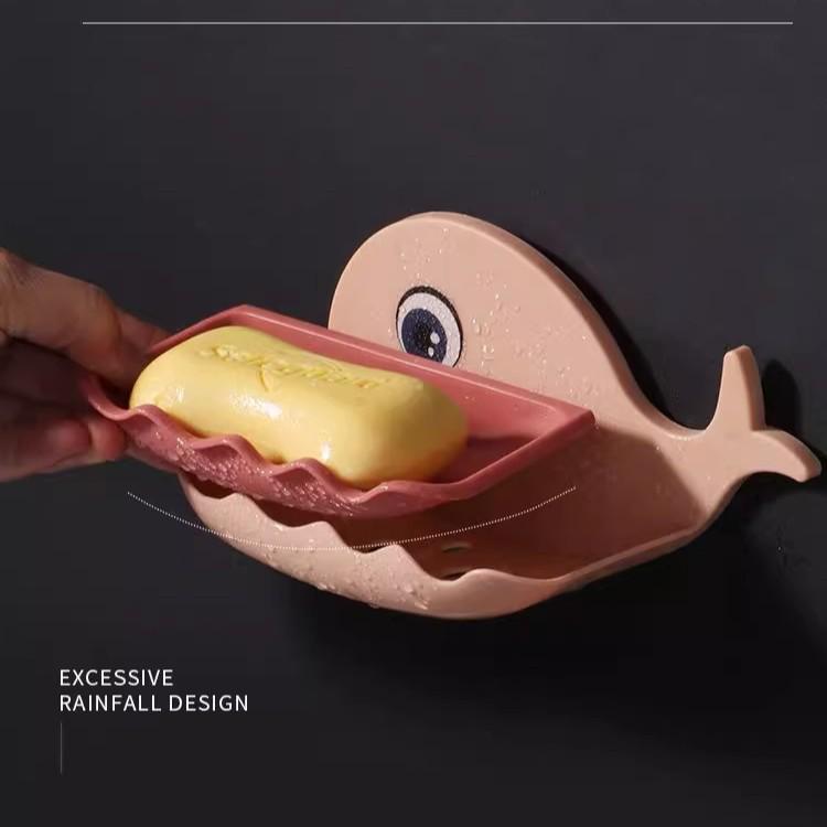 Мультяшная настенная двухслойная мыльница со сливом - полка для хранения в ванной комнате для общежитий