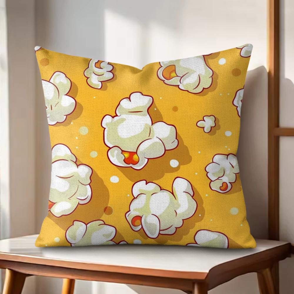 Classic Popcorn Cushion Cover Natural Linen Organic Fabric DoubleSided Printing Couch Pillow Covers Home Decor