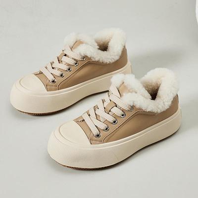 Зима 2024 года. Повседневные кроссовки из мехового бархата: Натуральная кожа, плотная, теплая, легкая, универсальная обувь.