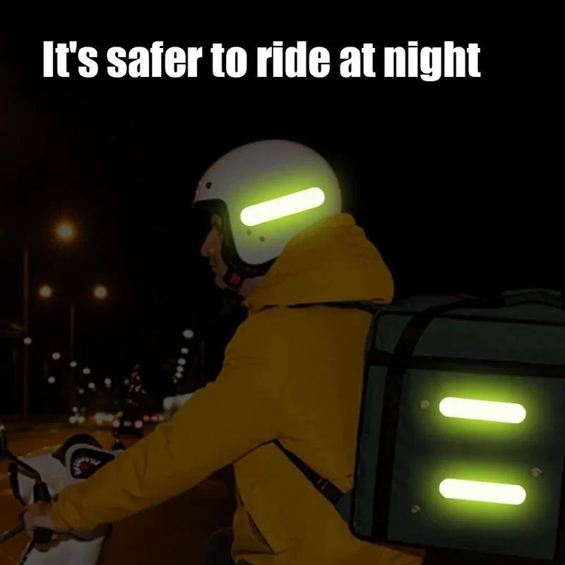 Helmet Reflective Stickers 10Pcs High Visibility Self Adhesive for Motorcycle Cycling Daily Riding Use