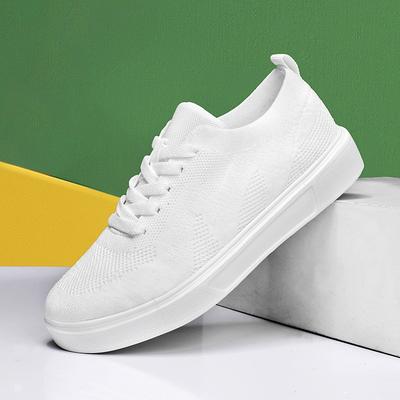 Большие размеры сетчатые женские туфли однотонные кроссовки на плоской платформе модные фитнес-женские туфли уличные нейтральные кроссовки для бега 2024