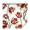White and Red Tulips Wallpaper for Living Room and Bedroom 50x1000