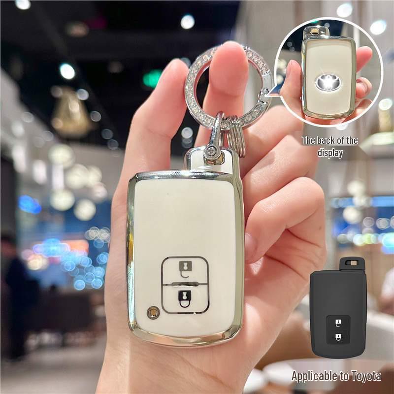 Silver Edge Key Case for Toyota Models: Corolla, RAV4, Camry, Vios, Highlander