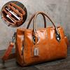 New Woven Handle Contrast Color Fashion Leather Large Capacity Three-layer Practical Handbag Shoulder Bag Messenger Cross Body Bag