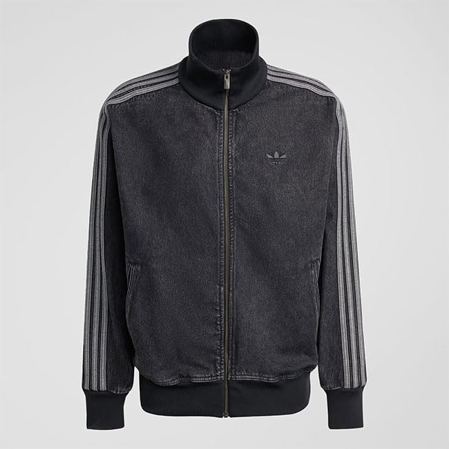 adidas Оригинальная куртка-бомбер Firebird Черная джинсовая куртка KD1516 Джинсовая мужская [L-Черный (KD1516)]