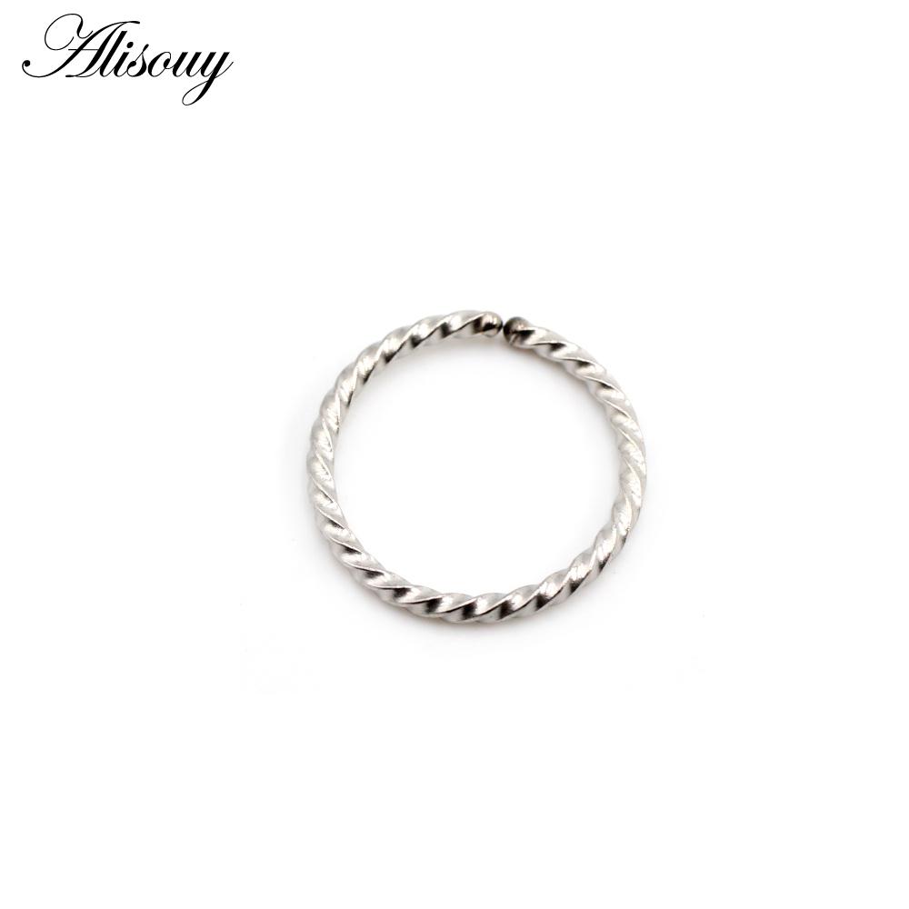 Alisouy 1 шт. 0,8/1/1,2/1,6 мм тонкое носовое кольцо септум глик ноздря лабрет пирсинг губы хрящ клипса из нержавеющей стали серьги-кольца