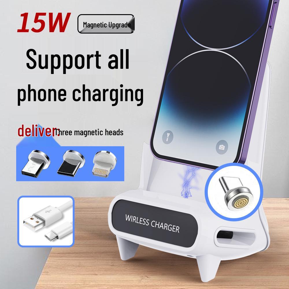 Беспроводная настольная подставка для быстрой зарядки 15 Вт с динамиком