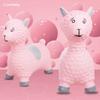 Inflatable Pink Alpaca Ride-On Bouncer Toy with Hand Pump