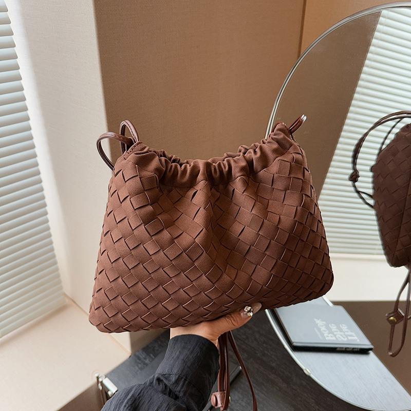 Нишевая плетеная сумка-мешок на шнурке женская летняя простая сумка простая сумка-мессенджер для поездок на работу