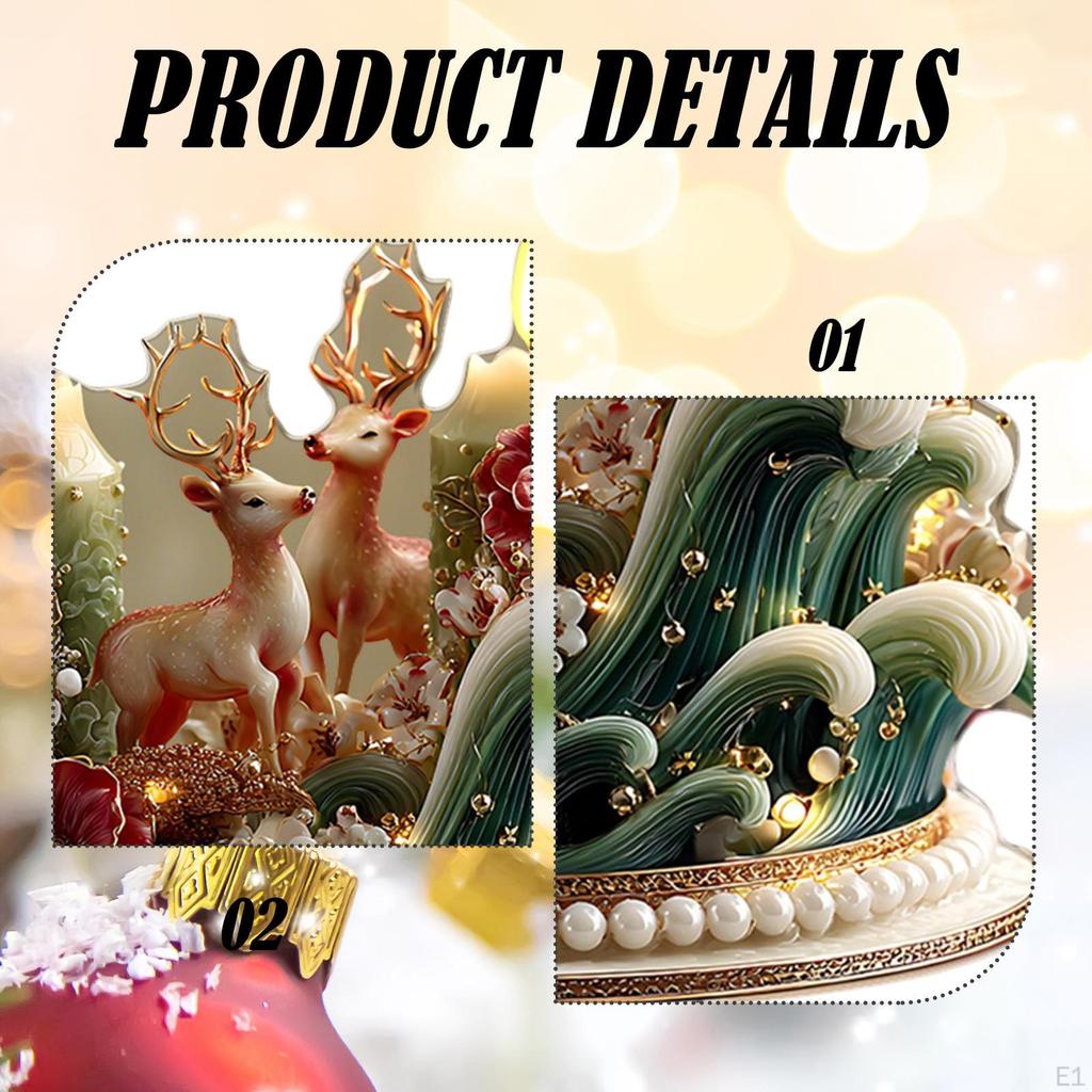 2D Christmas Plague Acrylic Ornament Collection Crafts Artwork Decors for Centerpiece Bookshelf Desk
