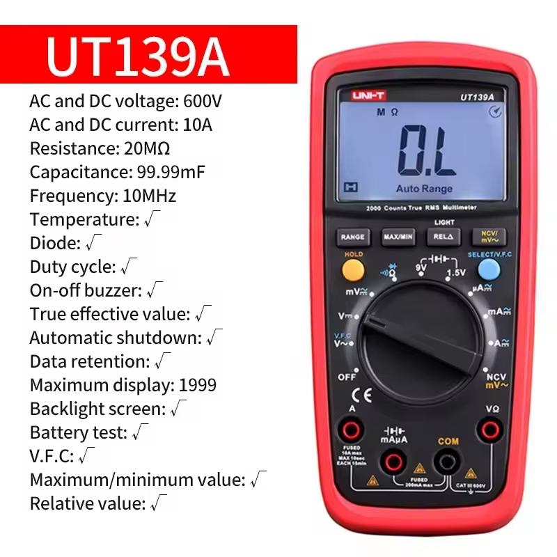 Мультиметр UNI-T Профессиональный UT139A UT139B UT139C UT139E UT60S UT60BT UT61B+ UT61D+ UT61E+ Электрический Мультиметр Мультиметры
