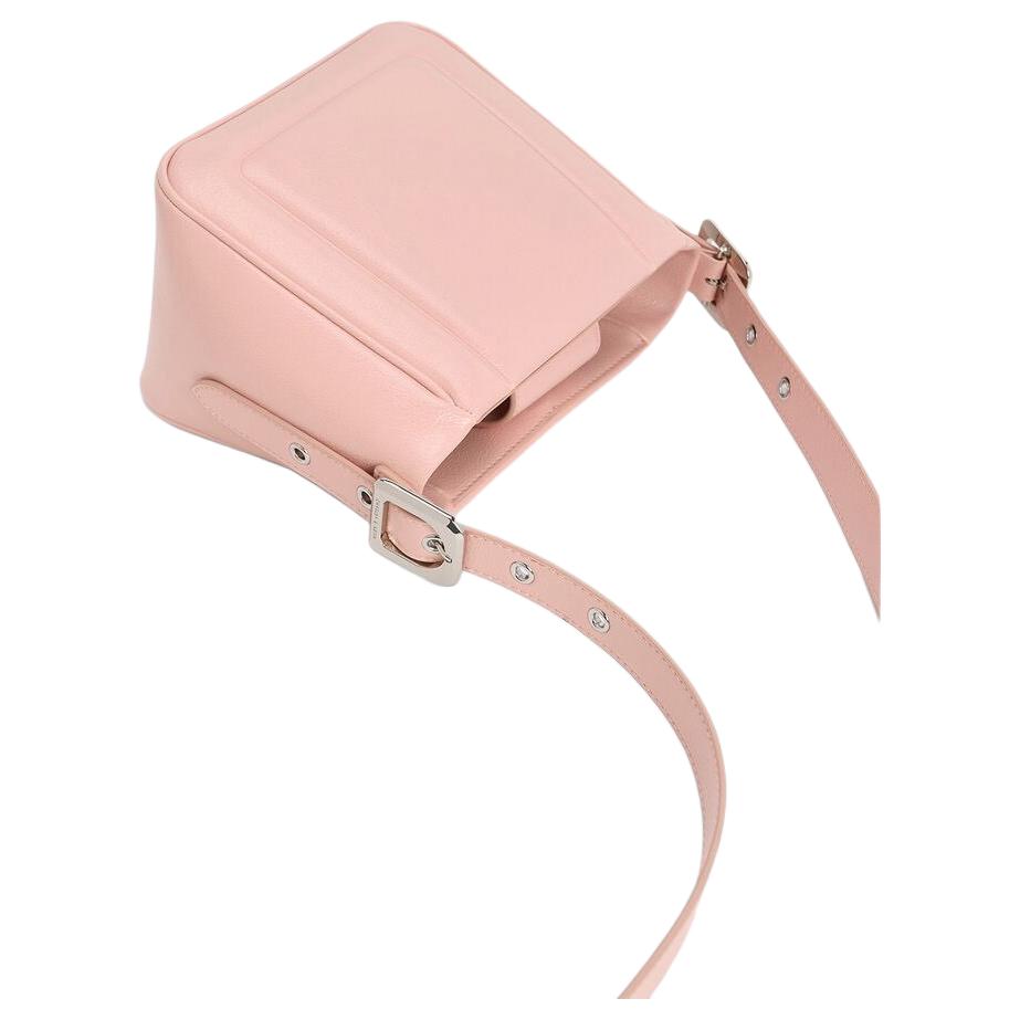 Charles & Keith Soft PU Shoulder Crossbody Bag Medium Women bags Noir Oat Silver CK2-10271304