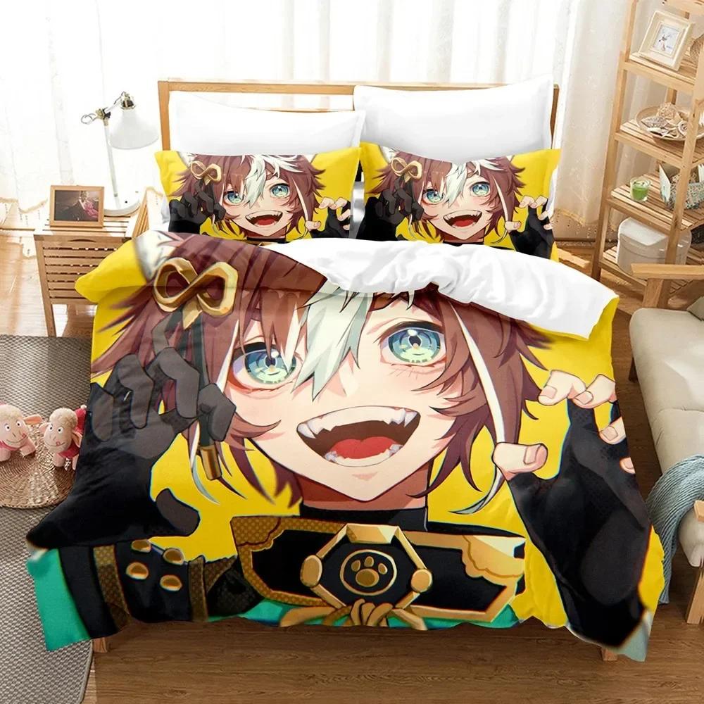 3D Print Cartoon Bedding Set Genshin Impact Game Printed Duvet Cover Pillowcase Single Double Queen Super King Size Sets