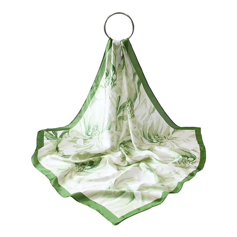 Women'S New Fashionable Atmosphere Simulation Silk Scarf Neck Protection Scarf Spring Summer Autumn Square Scarf