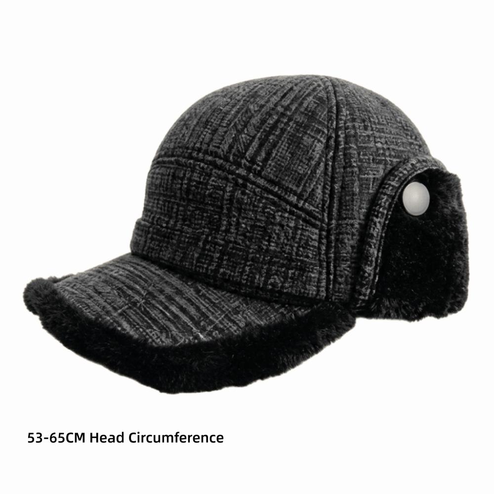 Windproof Thermal Hat Fleece Lined Winter Trapper Cap Fashion Earflap Flat Cap Men