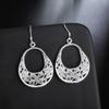 New 925 Sterling Silver Carved Butterfly Flower Earrings Women Fashion Jewelry Christmas Gifts Wedding Fancy Earrings