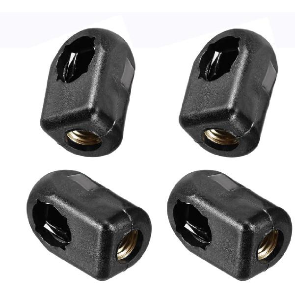 Gas Strut Nylon End Fittings fit for 10mm Ball Stud M6 Female Thread Straight Detachable Shock Lift Jiont Connector, Pack of 4 (Black)