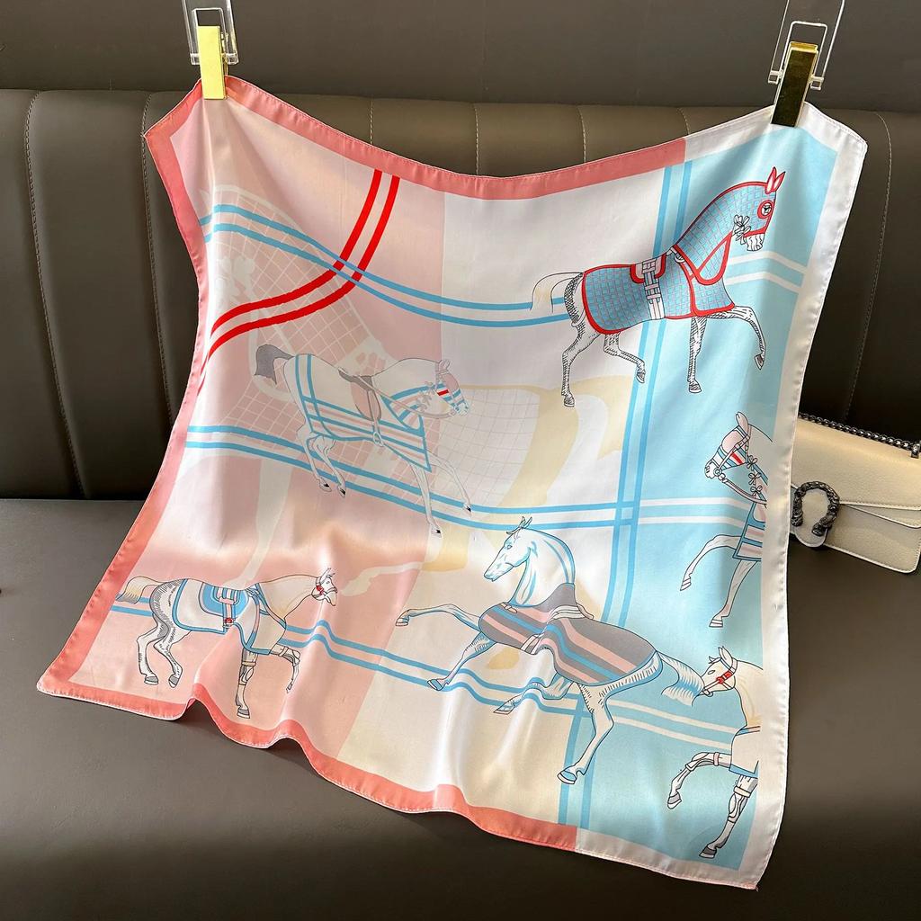 Новая Мода Роскошный Шелковый Платок Бандана Женские Повязки для Волос Квадратные Шарфы Галстук на Шею Шарфы для Сумки Сатиновый Женский Платок Повязка на Голову