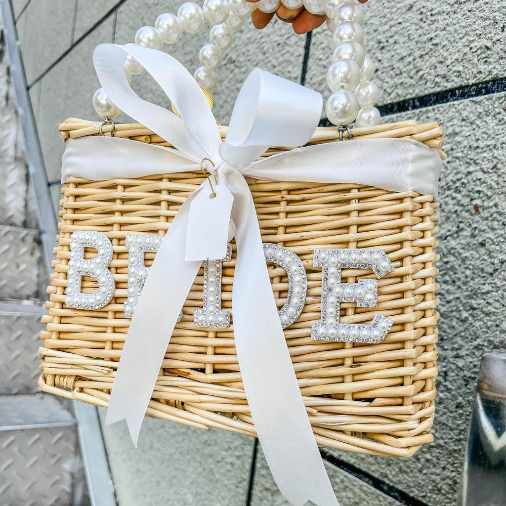 Плетеная сумка-клатч из жемчуга для свадьбы, девичника и мальчишника