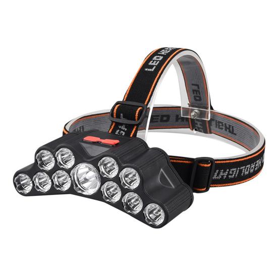 Перезаряжаемый светодиодный налобный фонарь, 18000 люмен, яркий, 11 светодиодов, налобный фонарь, водонепроницаемый налобный фонарик для бега на открытом воздухе, охоты, кемпинга, пешего туризма