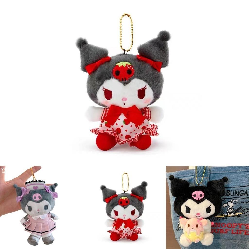Sanrio Kuromi Plush Toy Stuffed Doll Figure Keyring Pendant Soft Squishy Gift For Kids