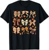 Fall Coquette Bow Fall Pumpkin Thanksgiving Women Girl T-Shirt