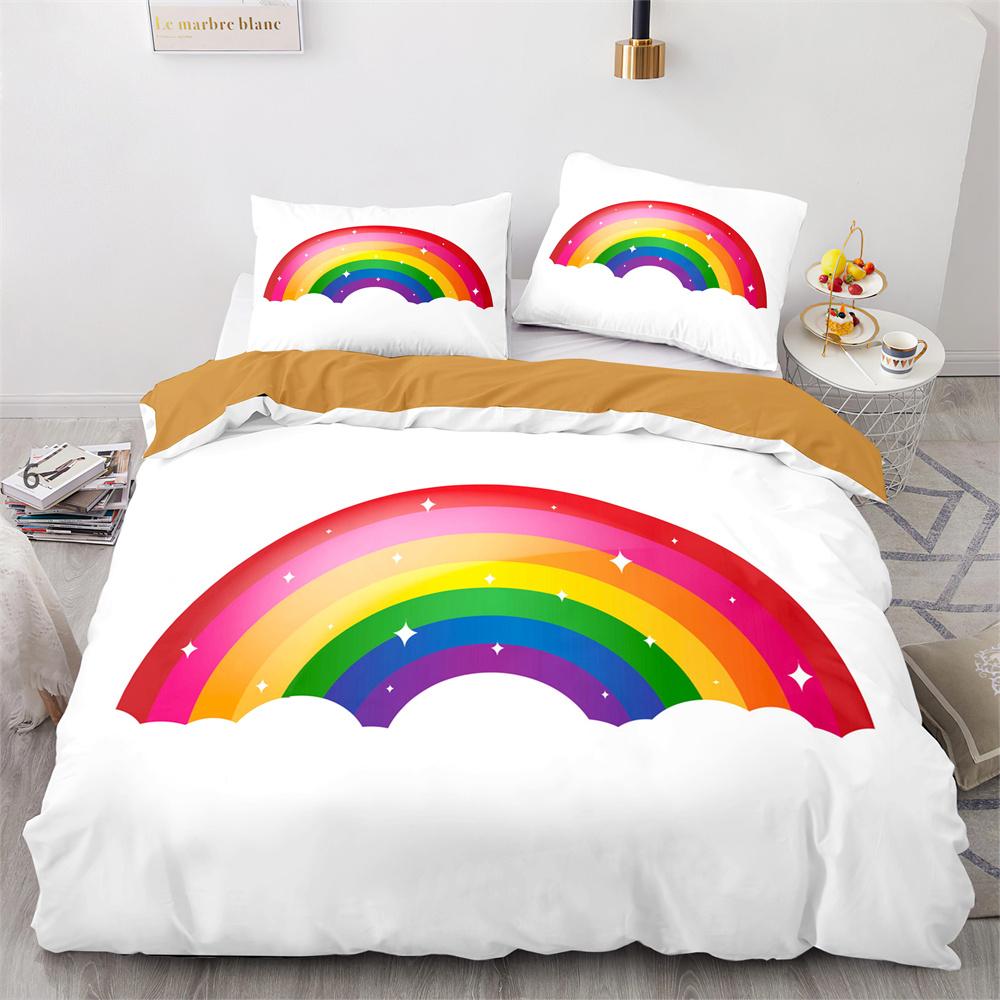 Радужные Птицы Звезда Набор Пододеяльников Двуспальный Полный Размер Милый Полиэстеровый Чехол для Одеяла для Детей Мальчиков Девочек Комплект Постельного Белья Чехол для Одеяла