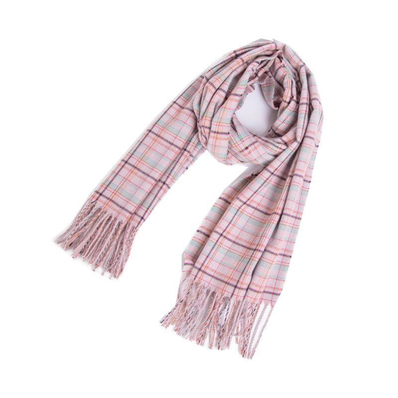 Осенне-зимний шарф, женский клетчатый шарф с кисточками, шаль