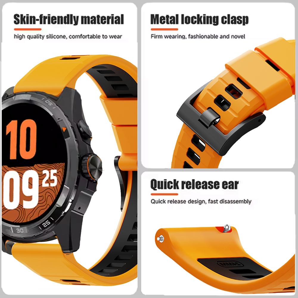 Спортивный двухцветный силиконовый ремешок 24 мм для Garmin Venu X1 Браслет для часов Garmin Venu X1 TicWatch Pro 5 Enduro