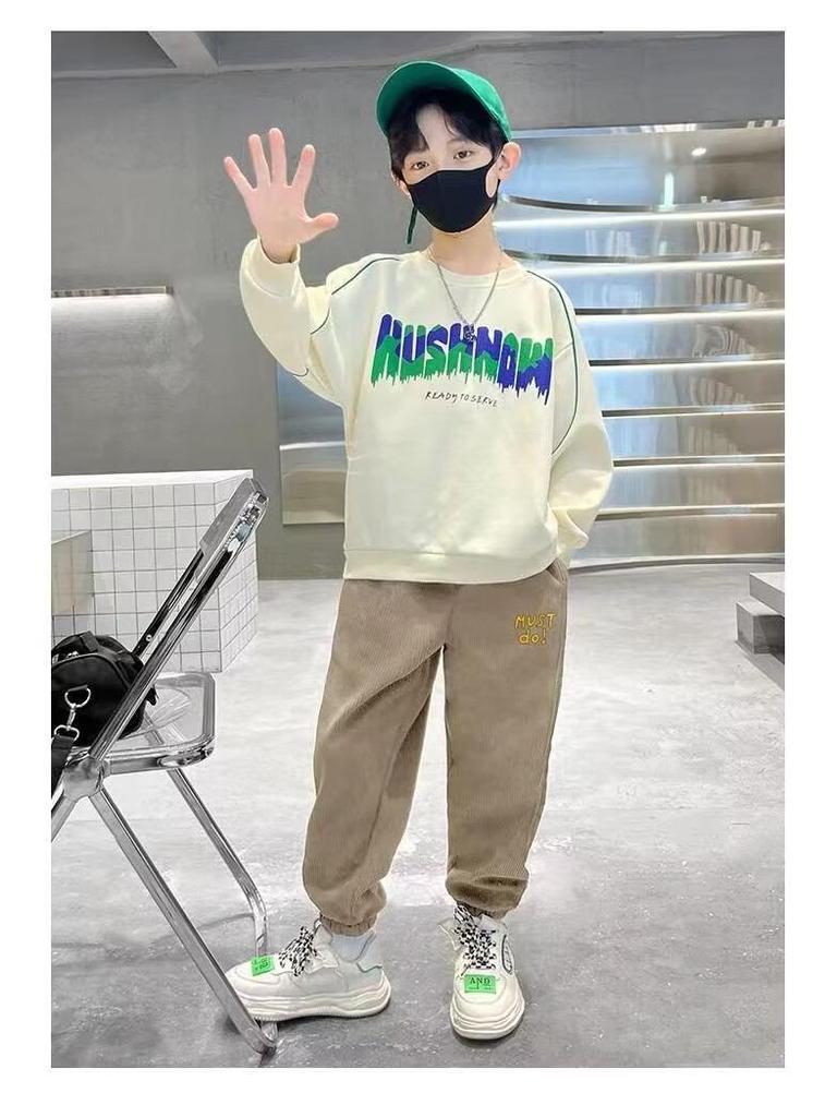 Boys' Spring & Autumn Loose Casual Sweatpants 2025 - Trendy, Handsome Sports Long Pants for Big Kids