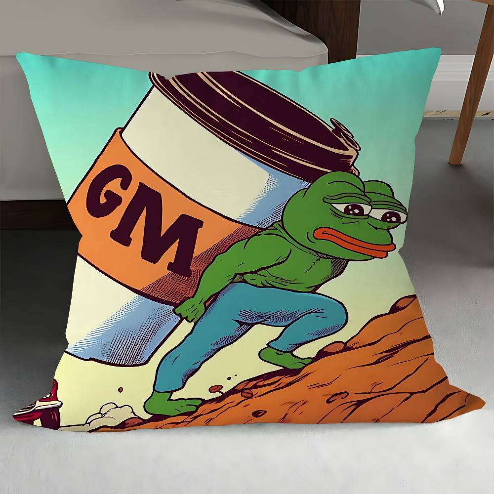 Мультяшный дизайн наволочки P-Пепе Лягушонок, Чехол для подушки, Декор, Праздничный декор