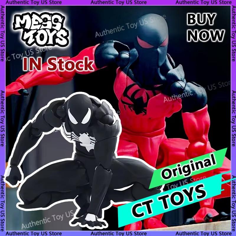 100% Mess Toys Symbiote Spiderman Messtoys Black Suit Neighbor Scarlet Spider Anime Action Figure Gifts Toys
