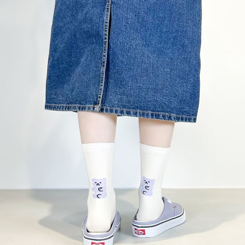 YELLOWSOCKS [YELLOWSOCKS] BACK point CREAM LAVENDER