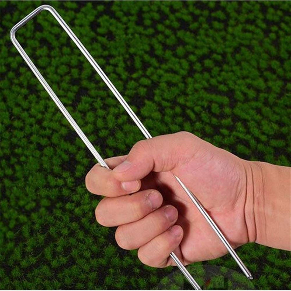 50 Садовый фиксатор U-образной формы, толщина 2,5 мм, ширина 4 см, длина 10 см, большие U-образные гвозди