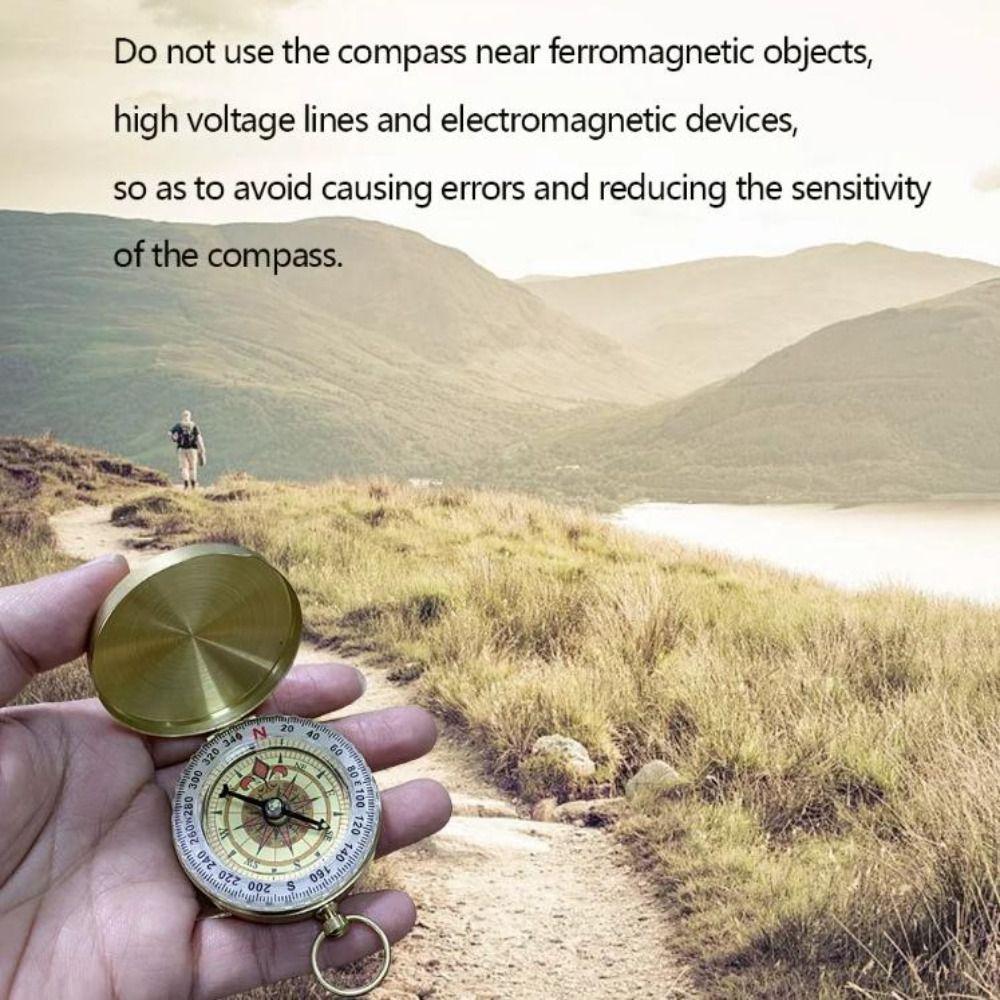 Brass Material Portable Pocket Compass Copper Camping Compass Outdoor Compass Mountaineering