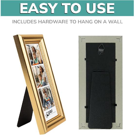PBF Photo Booth 2x6 Strip Frame With Stand | Premium Designer Photobooth Picture Frame (Gold)