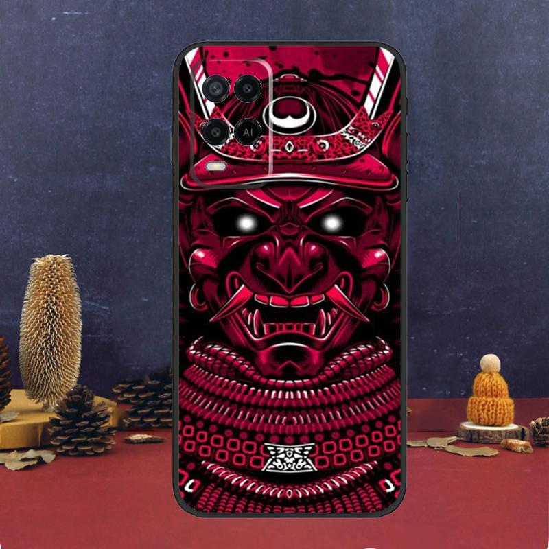 Чехол Самурай Маска Демона Для OPPO A17 A77 A58 A78 A98 A15 A5 A9 A96 A76 A16 A54 A74 A94 A52 A72 A79 A57S A53S