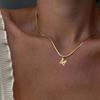 A-Z Alphabet Gold Plated Stainless Steel Pendant Necklace for Women Snake Chain Initial Letter Clavicle Necklaces Collar Jewelry