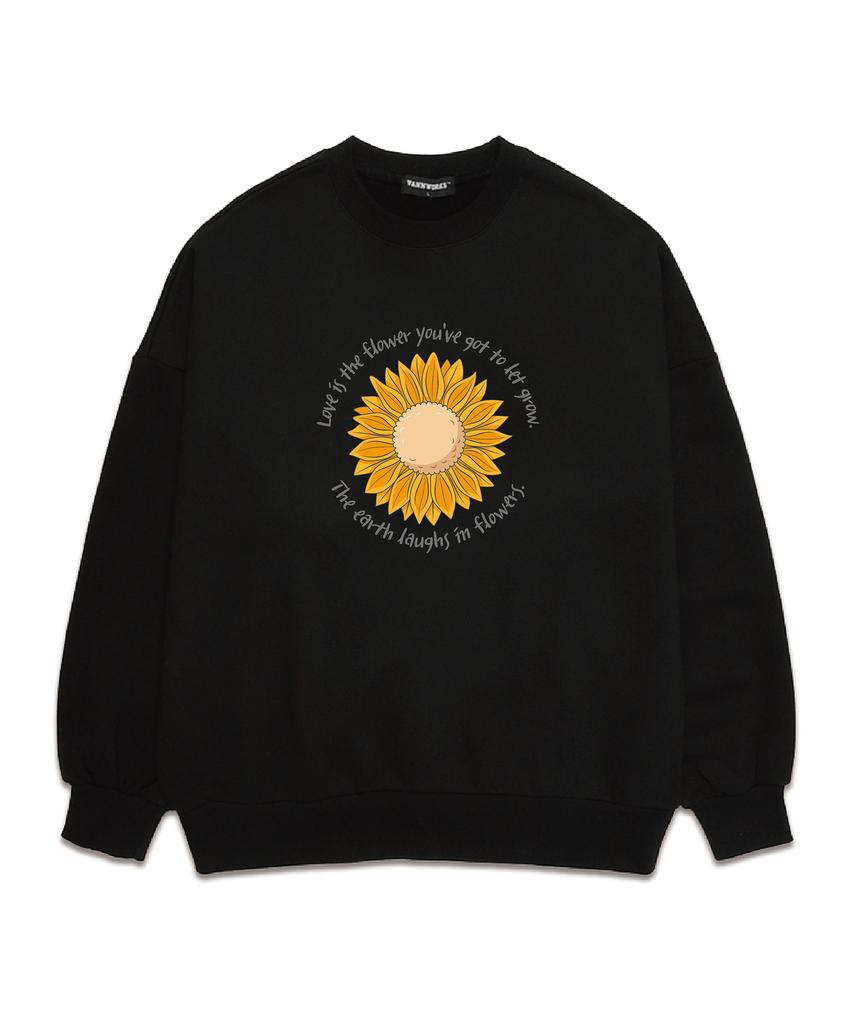 VANNWORKS Sunflower Oversized Sweatshirt (Vls0029) Black