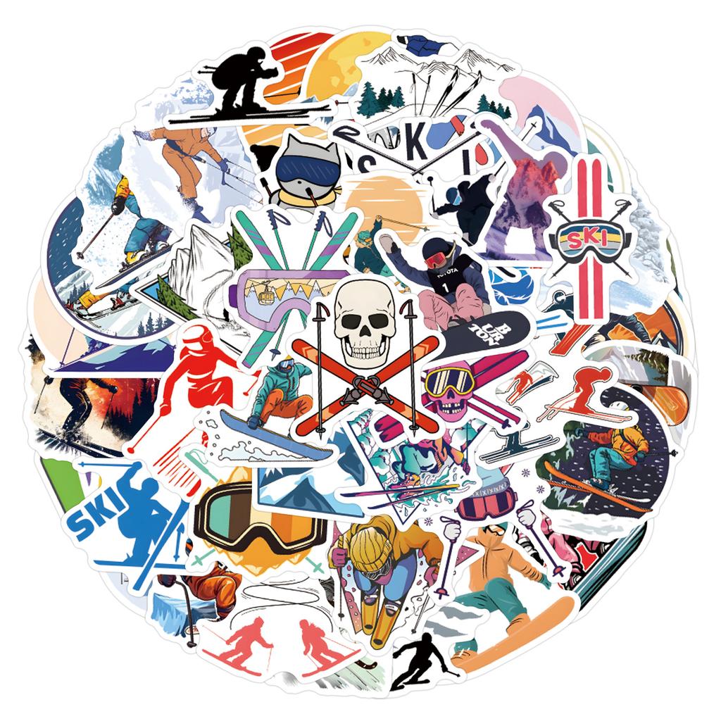 1055Pcs Ski Graffiti Stickers Personalized Creativity Diy Luggage Scooter Scooter Motorcycle Helmet Decoration Decal Toy Gift